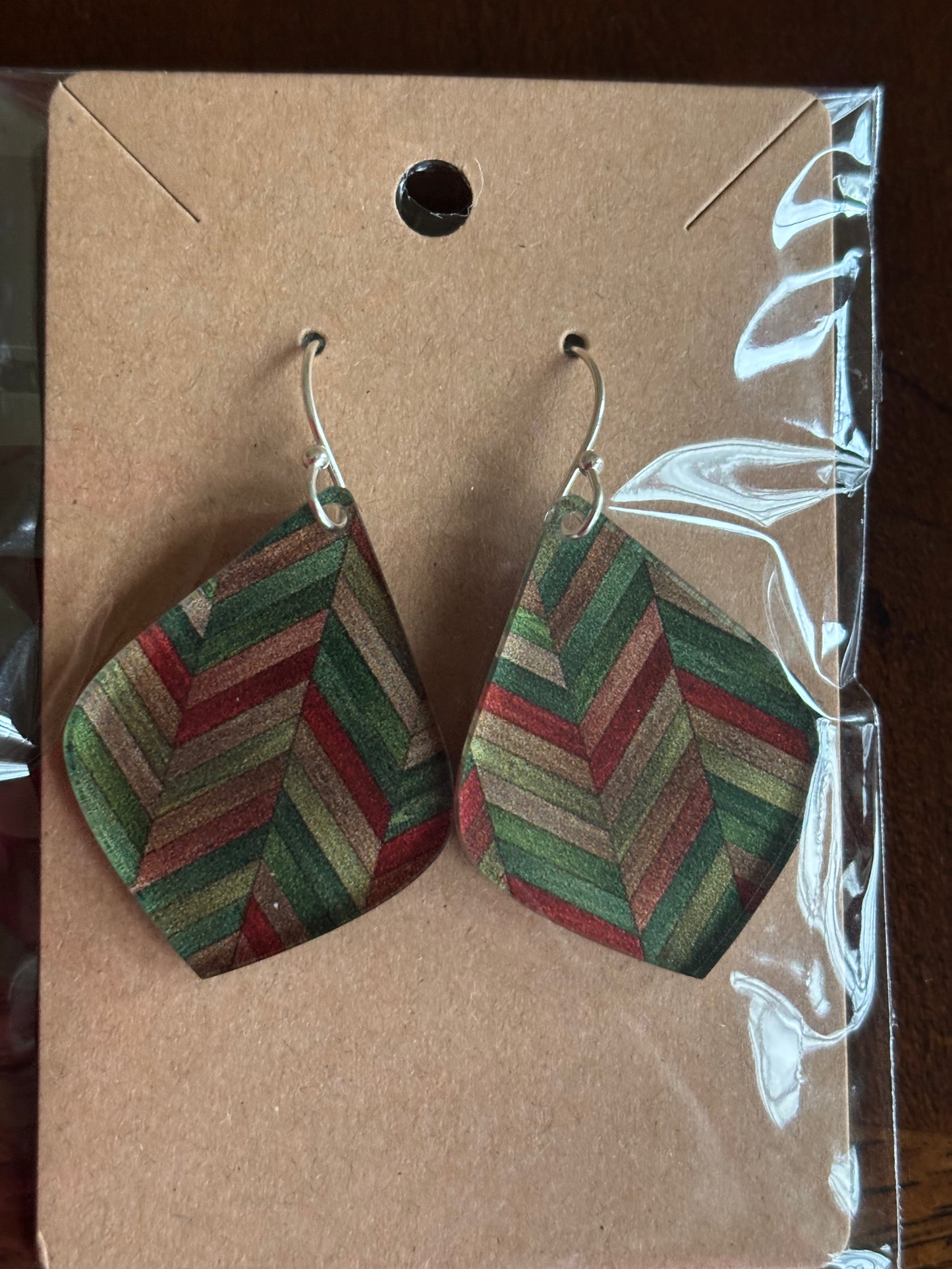 Festive Red and Green Earrings