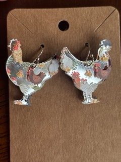 Mirrored Meta Chickens Earrings