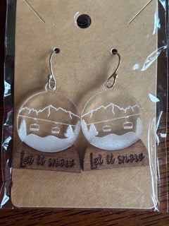 Snow Globe Ski Lift Earrings