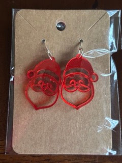 Santa Claus Mirrored Acrylic Earrings